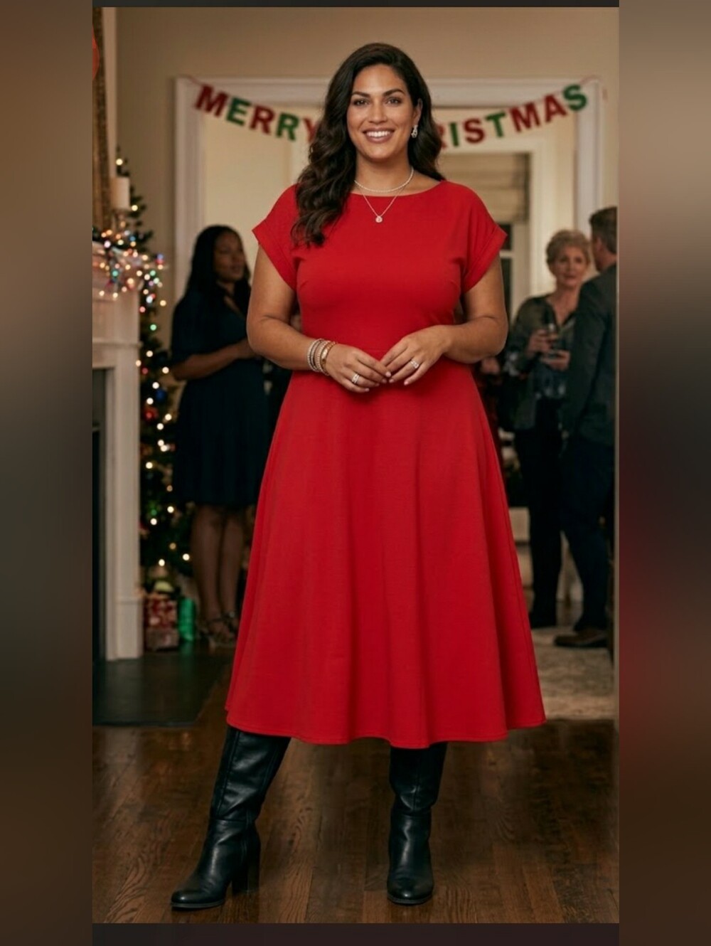 Ralph Lauren Holiday Ready Red Knit Maxi Tee Shirt Dress Minimalist Capsule 2XL